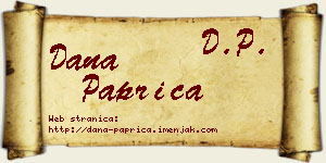 Dana Paprica vizit kartica